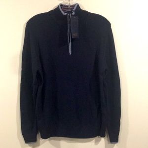 SMITH & OLIVER Men’s Navy Sweater Half Zipper